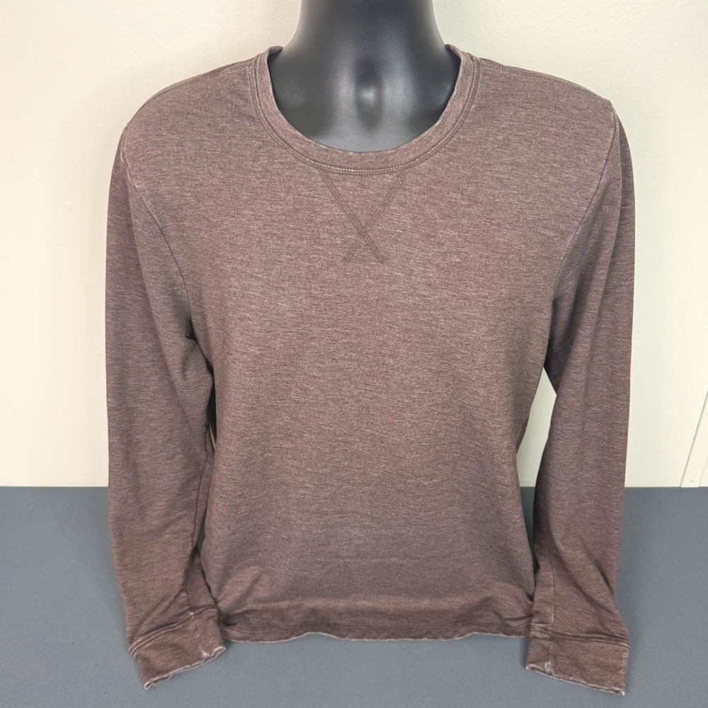 Heat Keep Thermal Top Mens Medium Brown Long Sleeve Crew Neck Base Layer